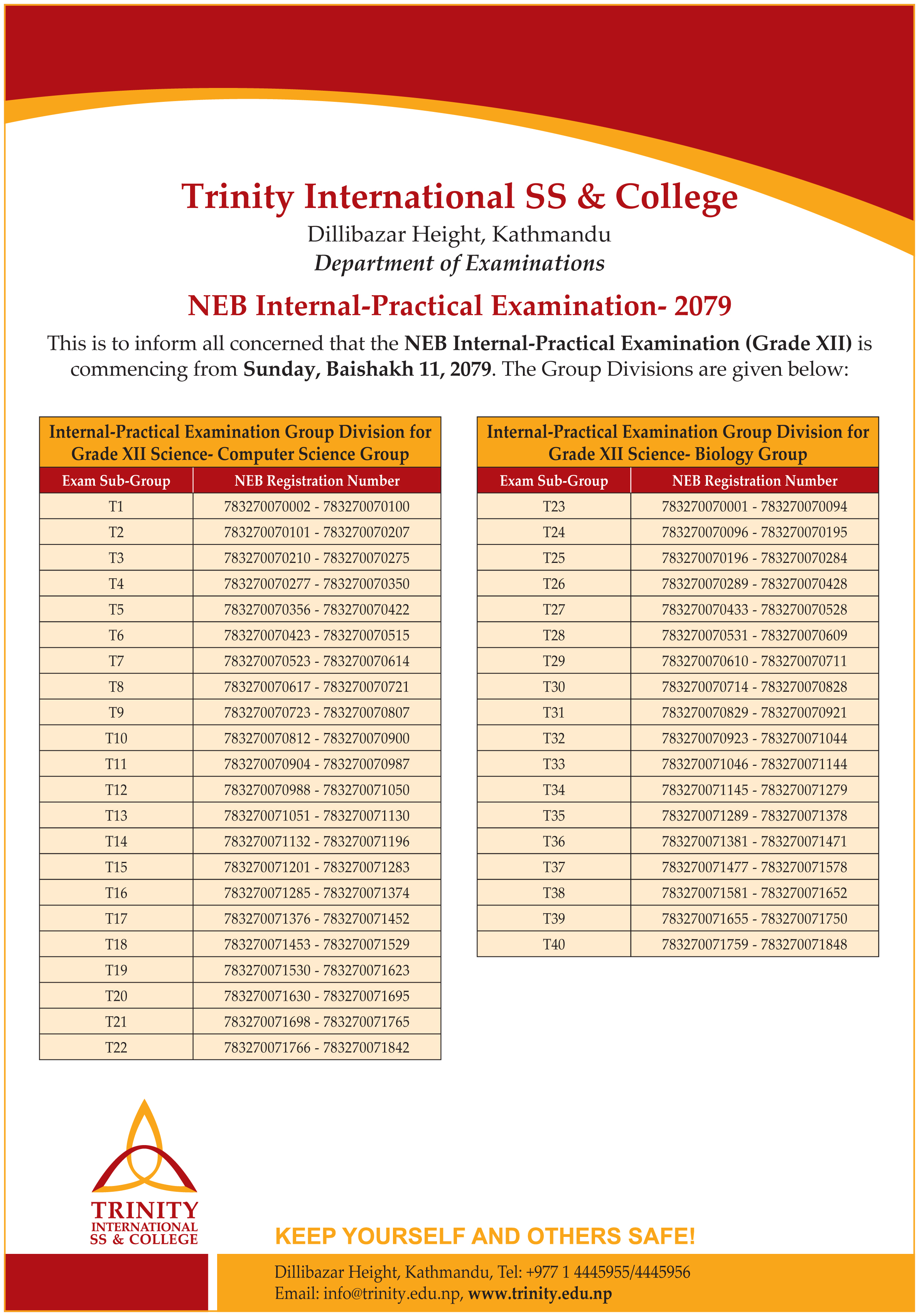 NEB Internal Practical Examination 2079